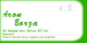 aron borza business card